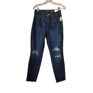 Old Navy Jeans Womens 2 OG Straight High Rise Button Fly Distressed Raw Hem